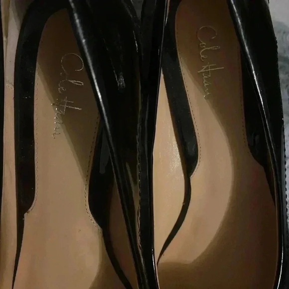 Cole Haan Leather Buckle Black Kitten Heels Old Money Officewear Size 9 1/2B - Picture 7 of 7